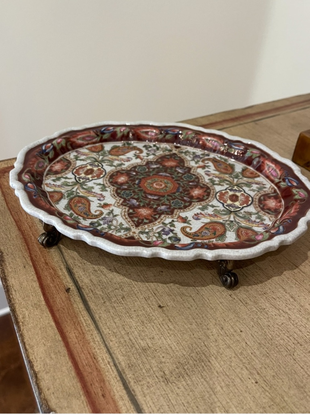 Ceramic Oriental footed plate